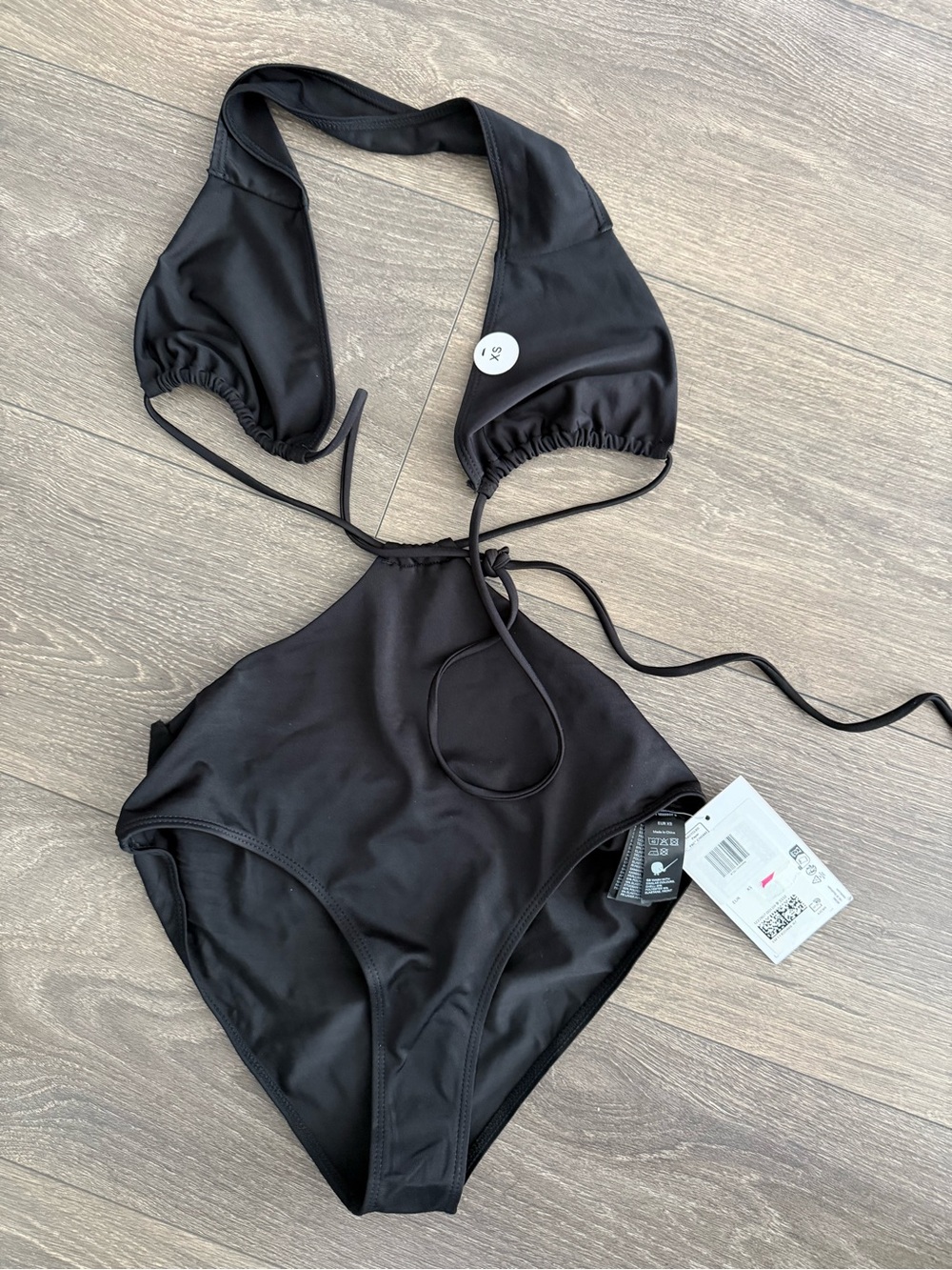 Black Halter One-Piece Swim